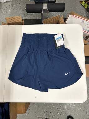 Nike Women's One Dri-FIT Ultra High-Waisted 3" Brief-Lined Shorts - Navy Blue DX